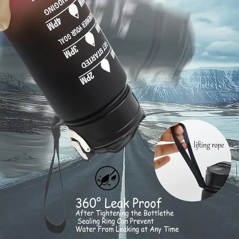 Motivational 750ml Sports Water Bottle with Time Marker & Leak-Proof Straw - 9