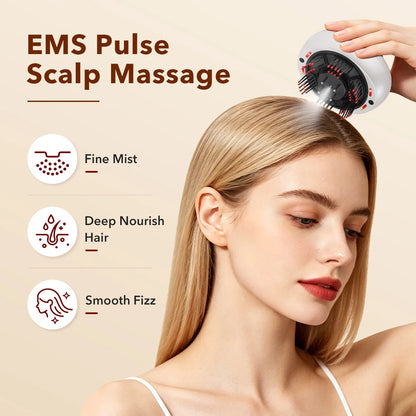 Electric Scalp Massager Comb with LED Light Therapy, Mist Spray & Hair Oil Applicator