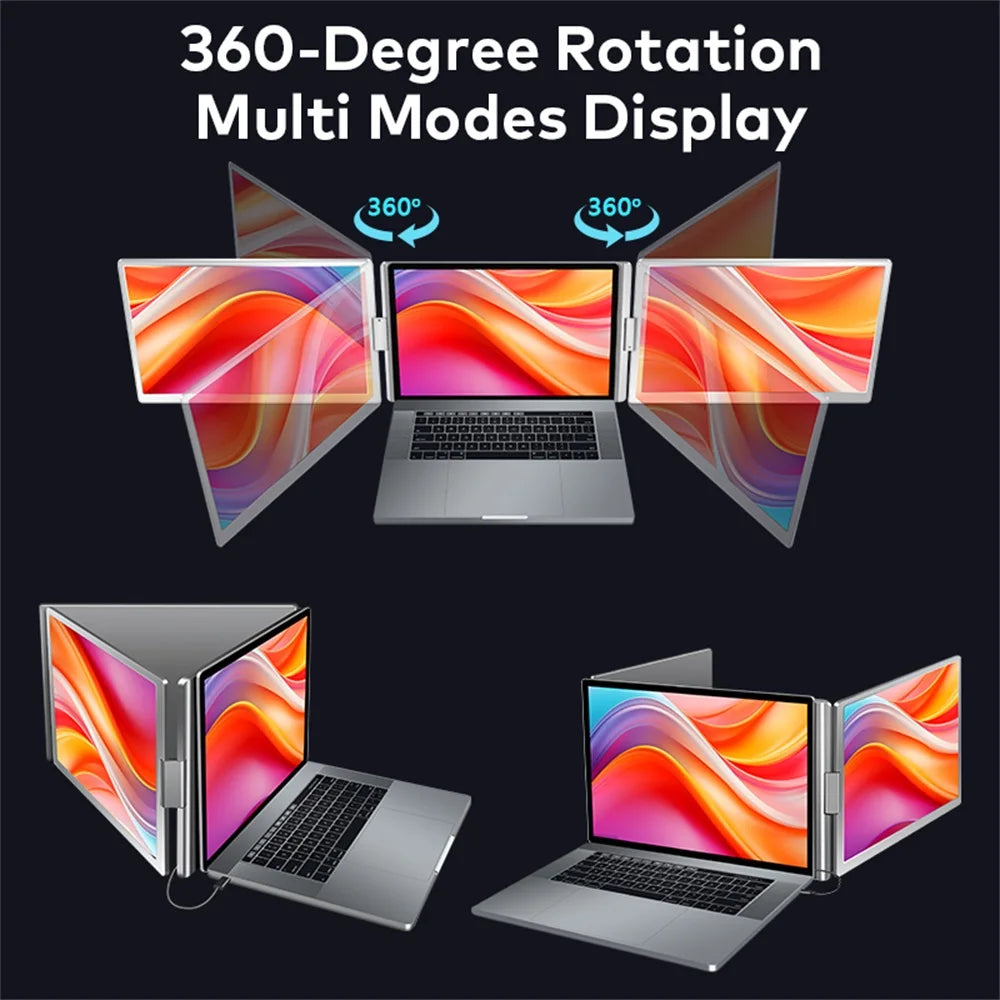 Dual Screen Laptop Monitor Extender - FHD Portable Sub-Monitor for PC - 10