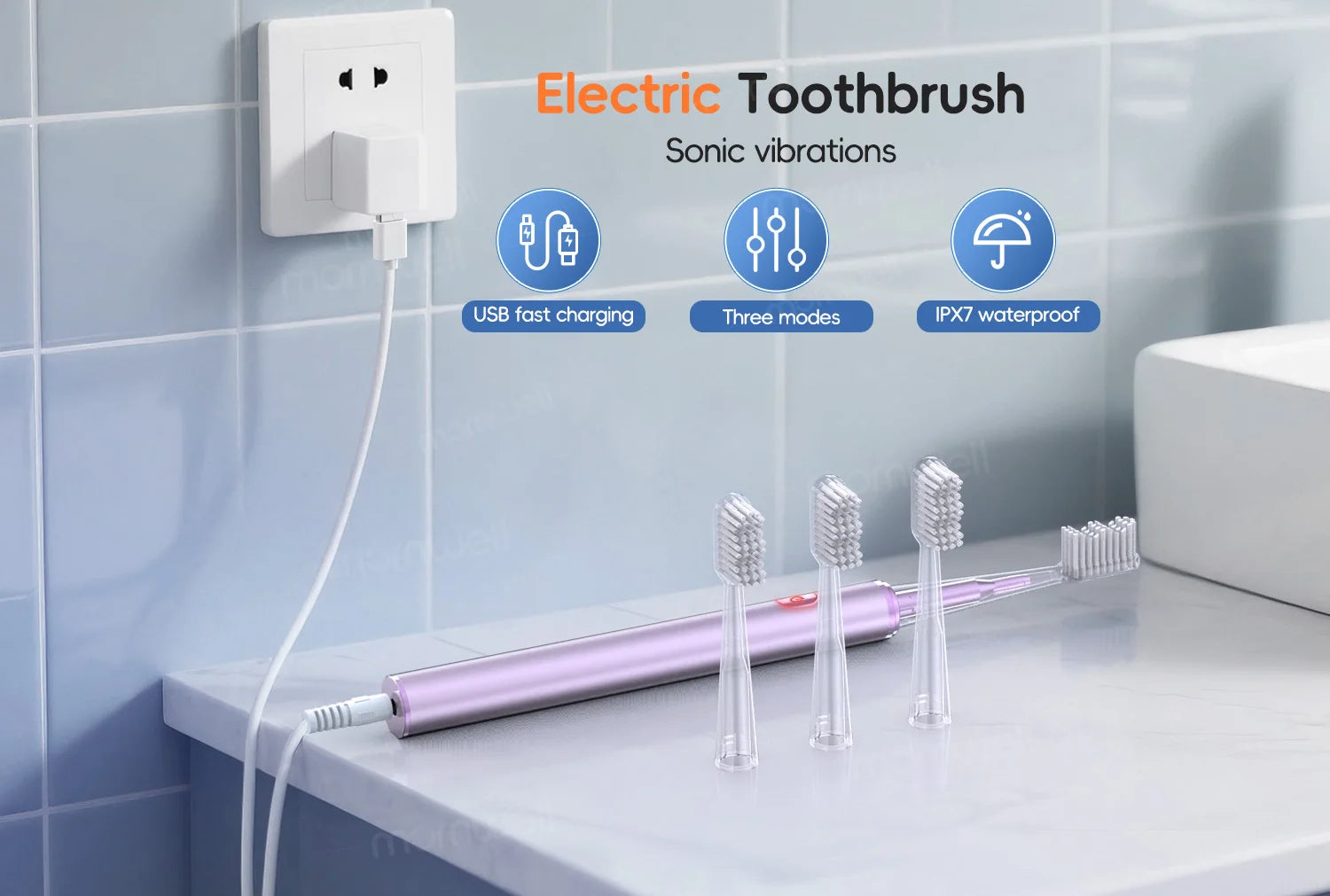 Pro Oral Care Kit: Rechargeable Water Flosser & Electric Toothbrush Set - 14