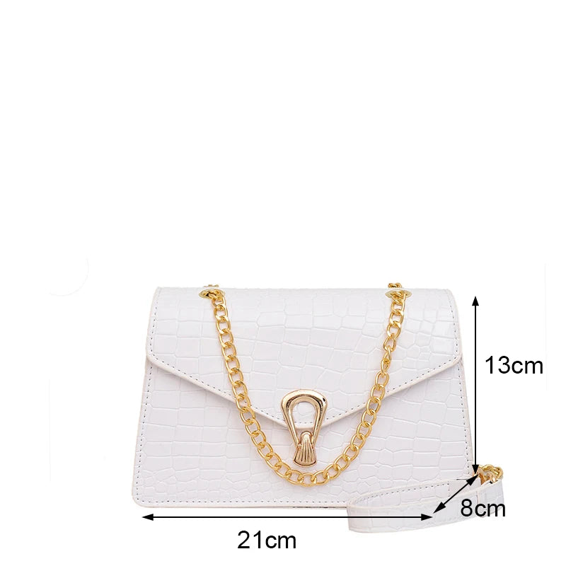Luxury Croco Chain Shoulder Bag