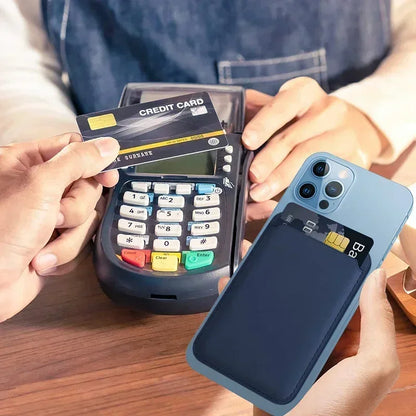 Magnetic Leather Wallet Case for iPhone & Samsung - Slim Card Holder Cover