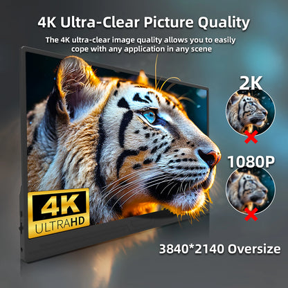 13-Inch 4K Portable Monitor - Ultra HD HDR Travel Display for Gaming & Work
