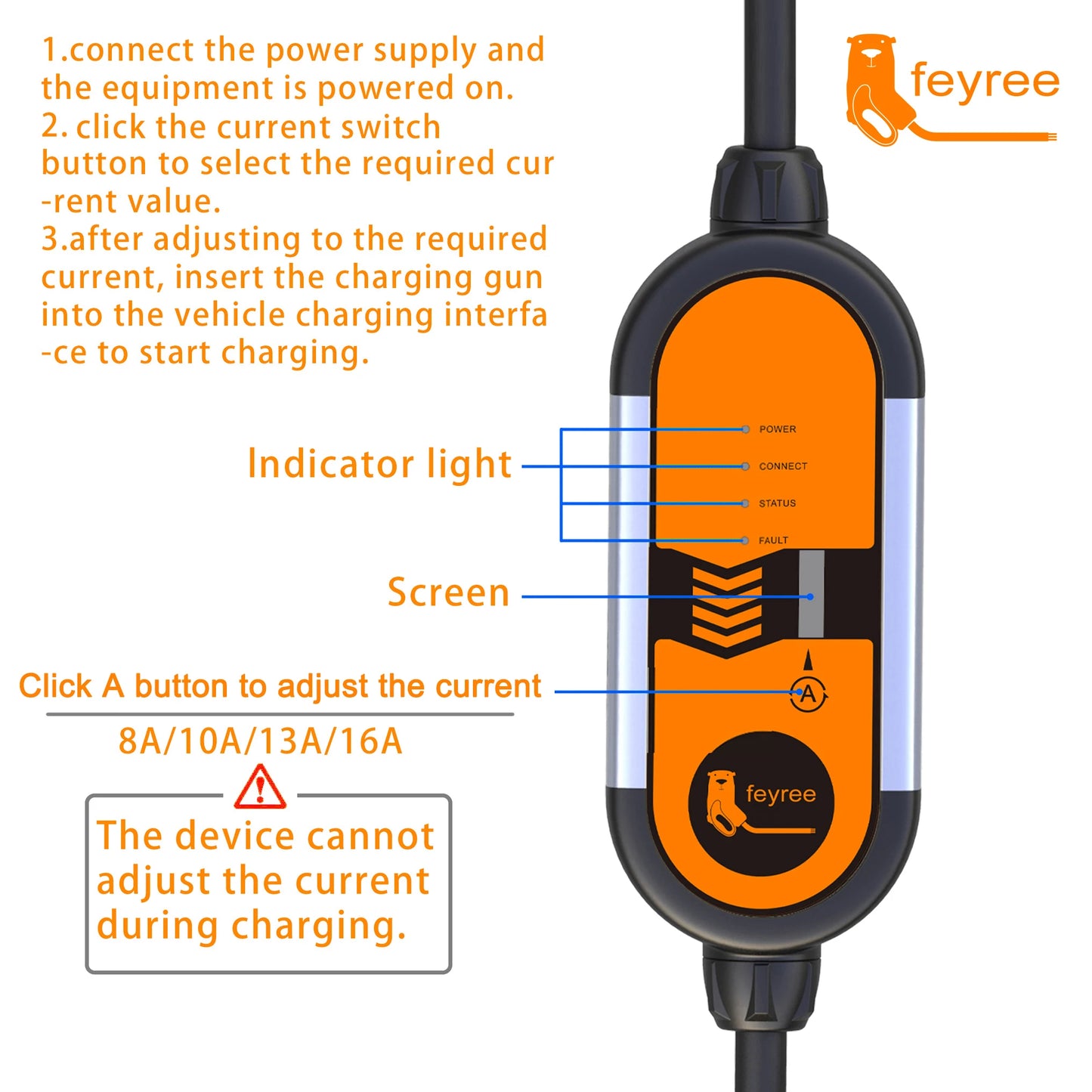 Portable EV Charger Type 1 & 2 - 3.5kW Adjustable Electric Car Charger