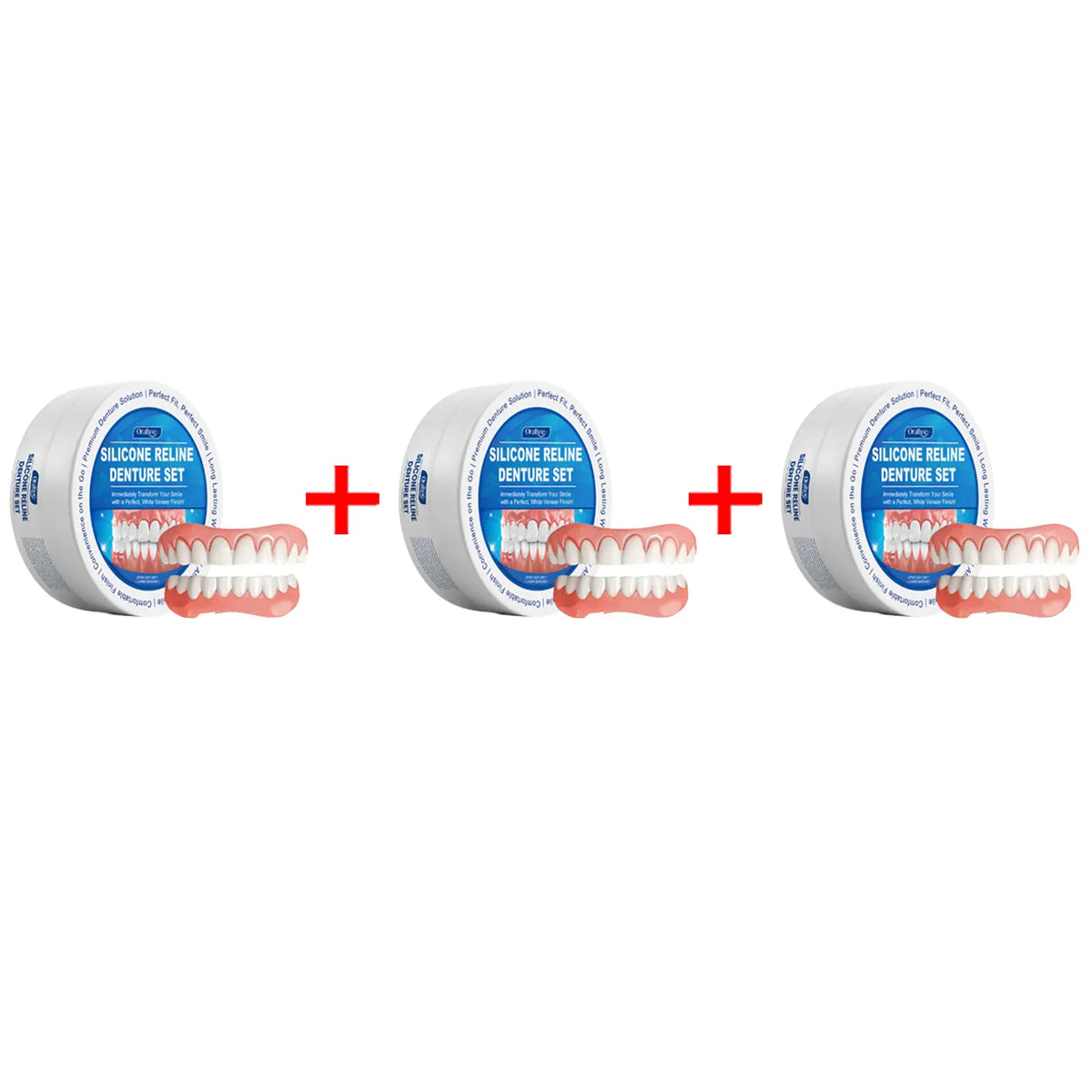 Flexible Silicone Cosmetic Denture Reline Set for Instant Smile Transformation