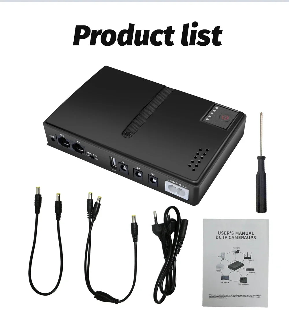 Mini Portable UPS Backup Power Supply for WiFi Routers & Security Cameras - 19