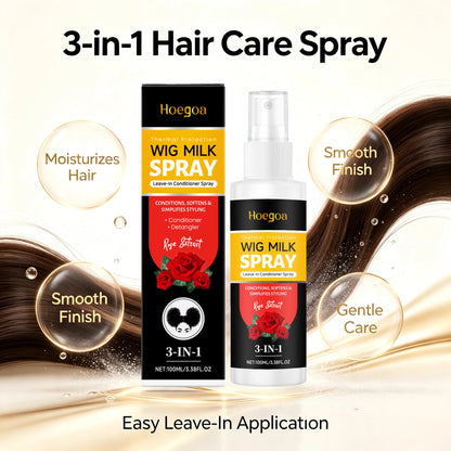 3-in-1 Rose Wig Conditioning & Detangling Spray for Silky Smooth Hair