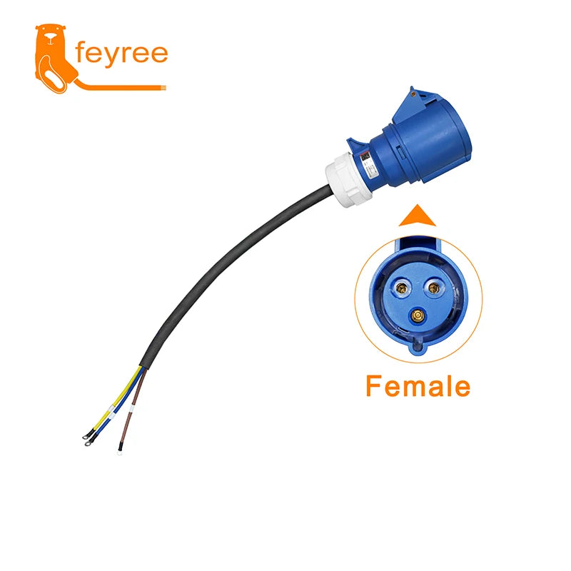 32A EV Charging Adapter 7KW CEE Female 3-Pin Portable Connector