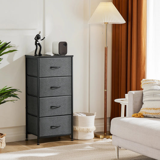 4-Drawer Bedroom Dresser & Nightstand with Sturdy Metal Frame