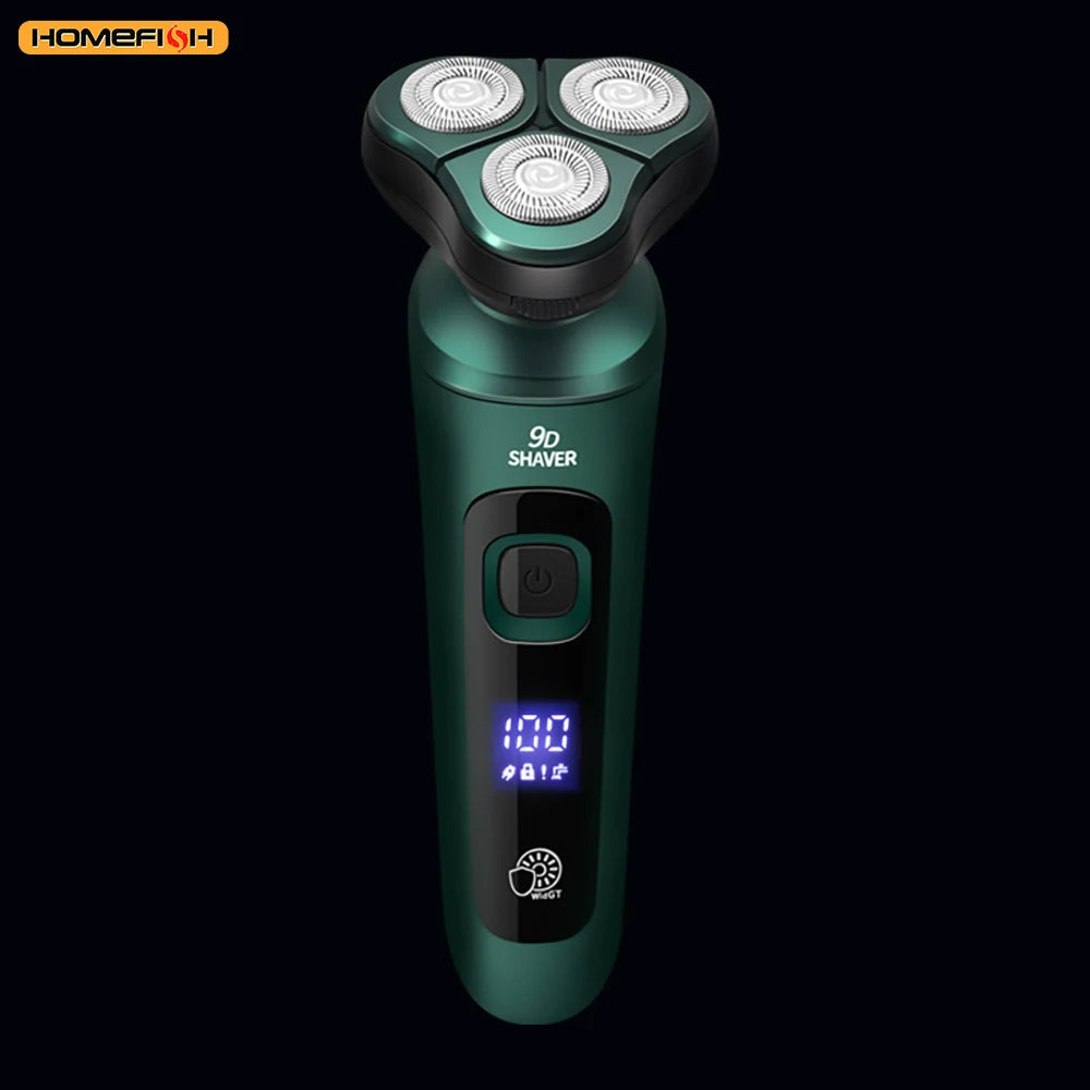 9D Floating Head Electric Shaver - Waterproof Rechargeable Razor