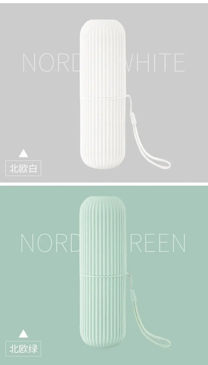 Portable Travel Toothbrush & Toothpaste Holder Case - Eco-Friendly Storage