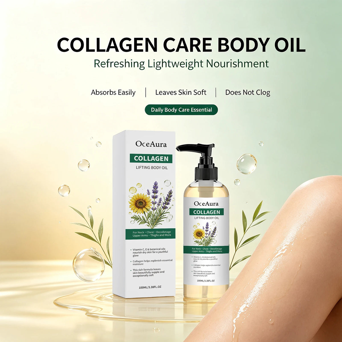 Collagen Lifting Body Oil for Skin Tightening & Deep Hydration