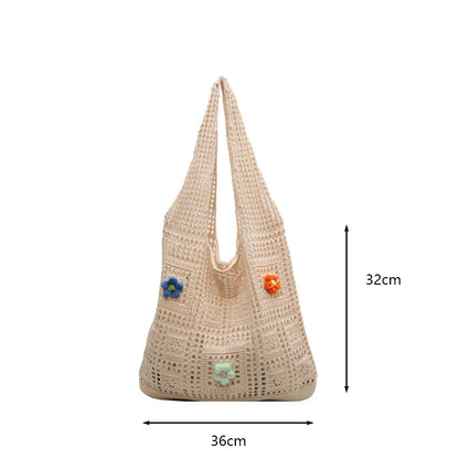 Luxury Flower Knitted Tote