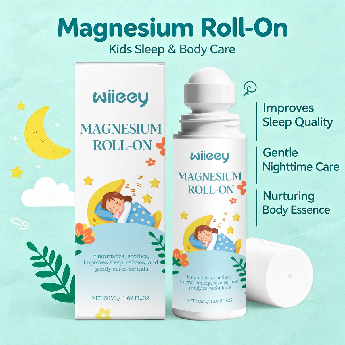 Natural Magnesium Roll-On for Kids Sleep & Relaxation Support