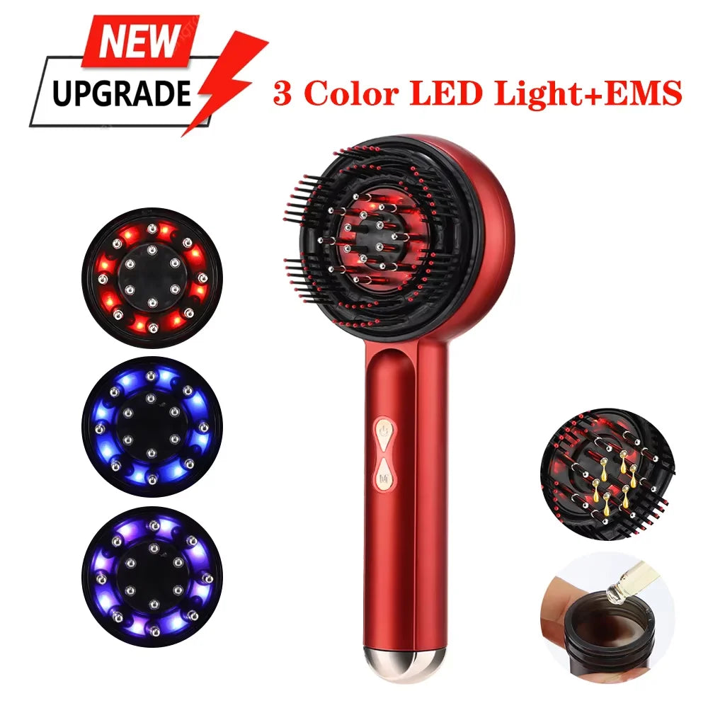Electric Scalp Massage Comb with Infrared Light & Hair Oil Applicator