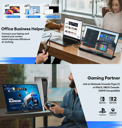 16" 240Hz QHD Portable Gaming Monitor - 2.5K HDR IPS Second Screen