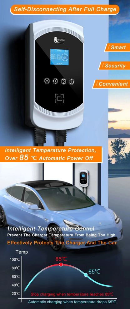 Smart EV Wallbox Charger - 22KW Type 2 Electric Vehicle Charging Station