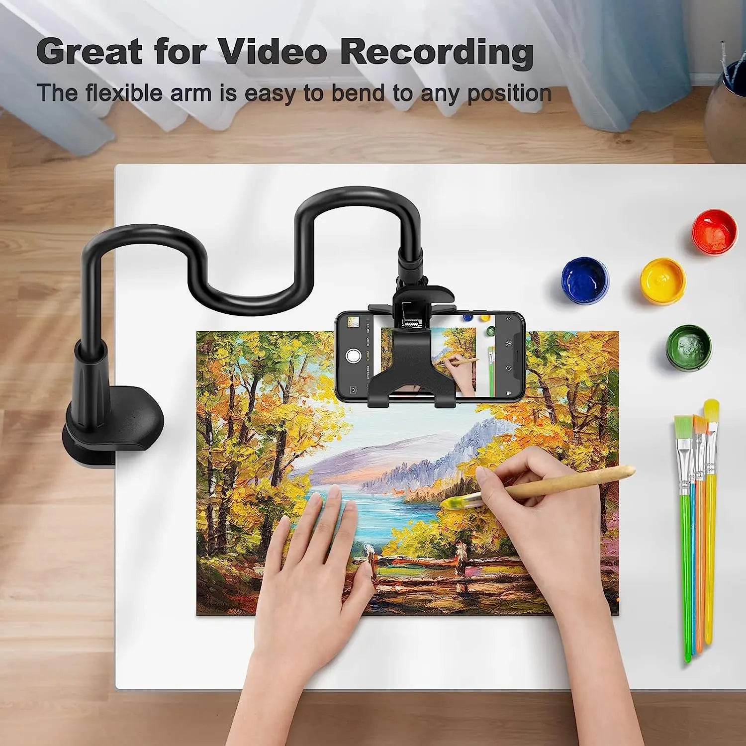 Flexible 360° Long Arm Lazy Phone Holder Mount for Bed & Desk - 3