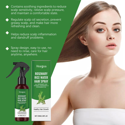 Rosemary Rice Water Hair Growth Spray - Leave-In Conditioner for Damaged Hair