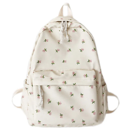 Luxury Floral Nylon School Backpack