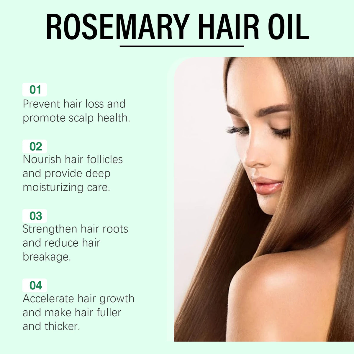 Rosemary Hair Growth Oil - Natural Scalp Nourishing & Hair Thickening Serum