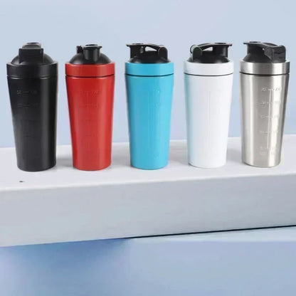Stainless Steel Sports Protein Shaker Bottle - 500ml & 750ml Leakproof