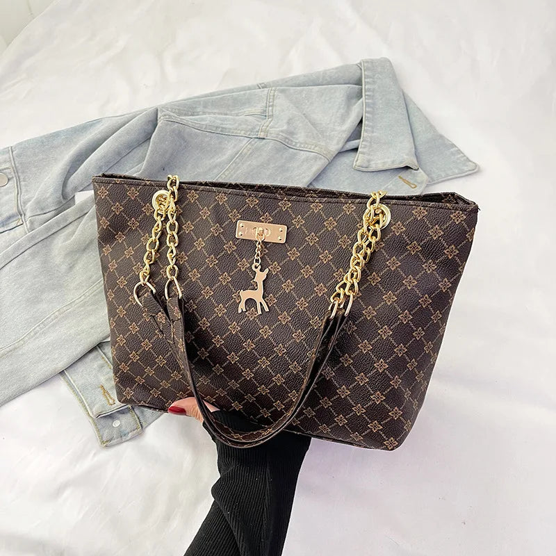 Luxury Vintage PU Tote Bag
