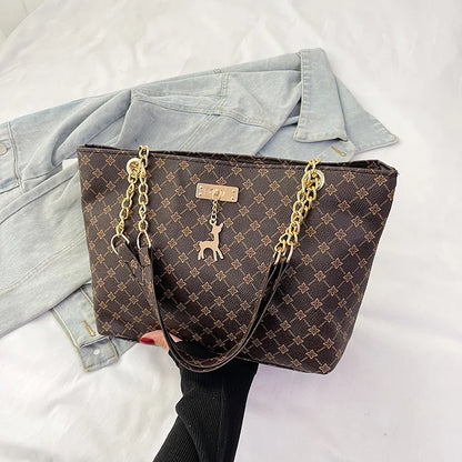Luxury Vintage PU Tote Bag