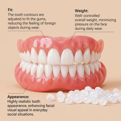 Comfort Fit Cosmetic Smile Veneers - Upper & Lower Realistic Dental Teeth Set