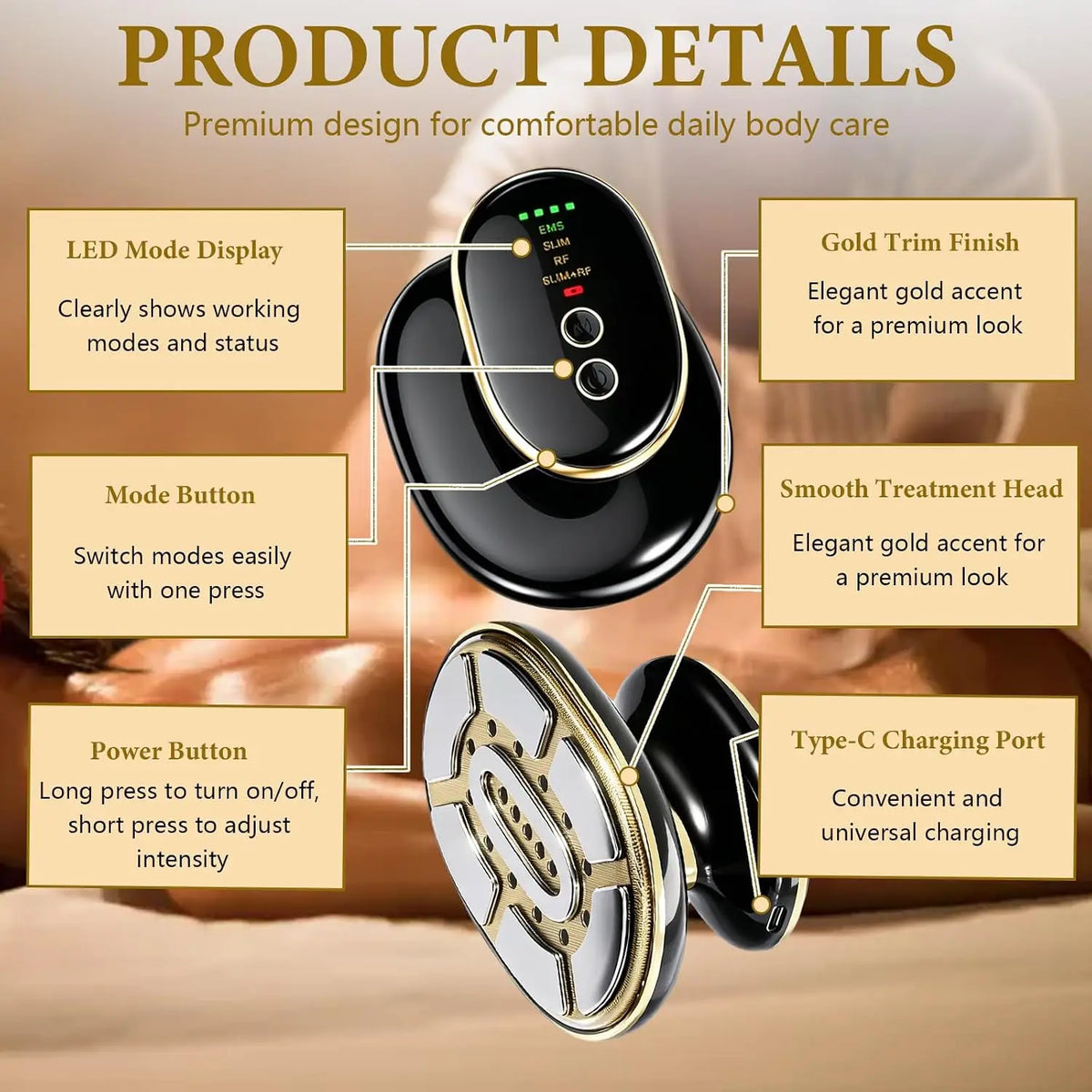 4-in-1 Body Sculpting & Cellulite Massager with LED Photon & EMS Therapy