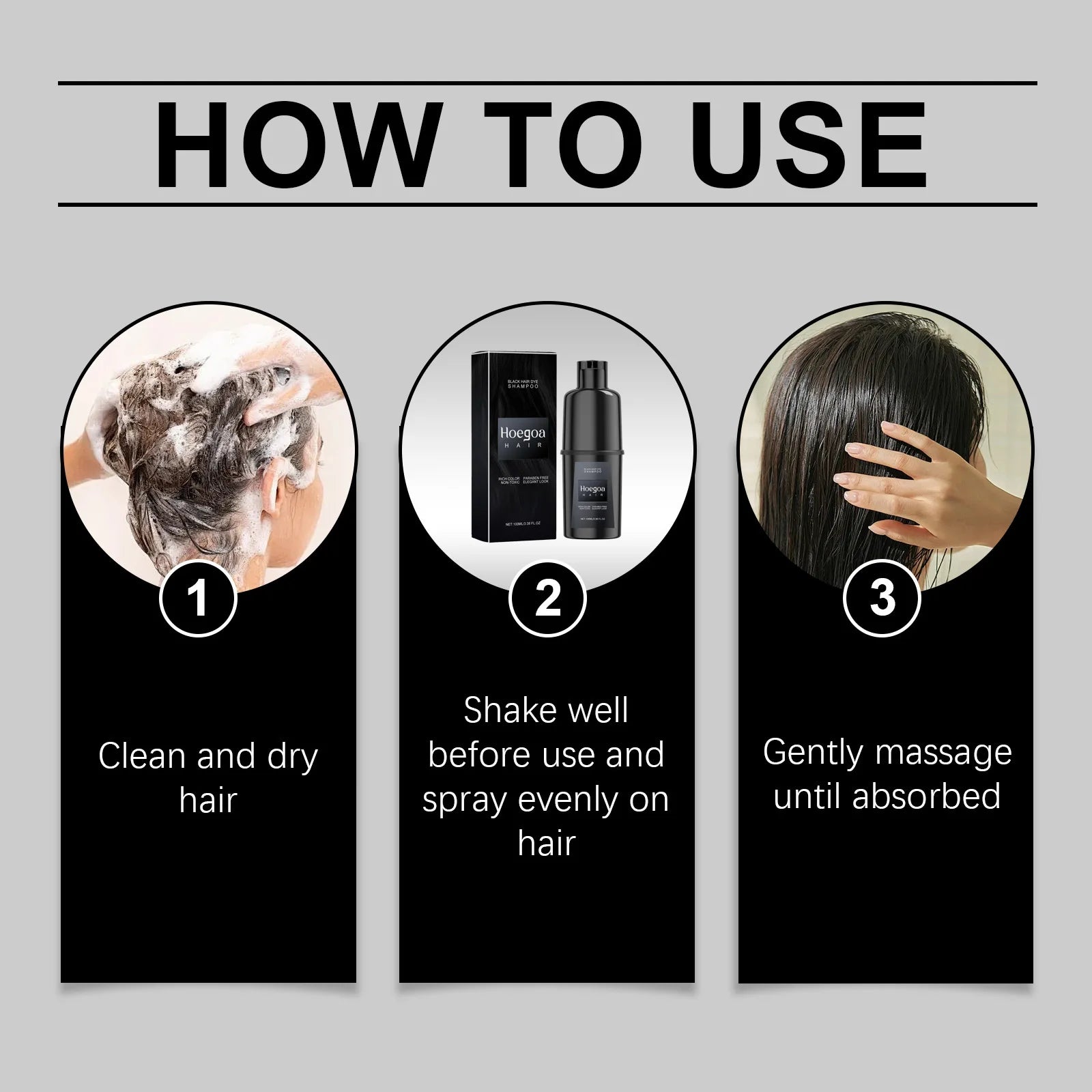 Instant Hair Dye Coloring Shampoo - Nourishing Repair & Grey Hair Coverage - 15
