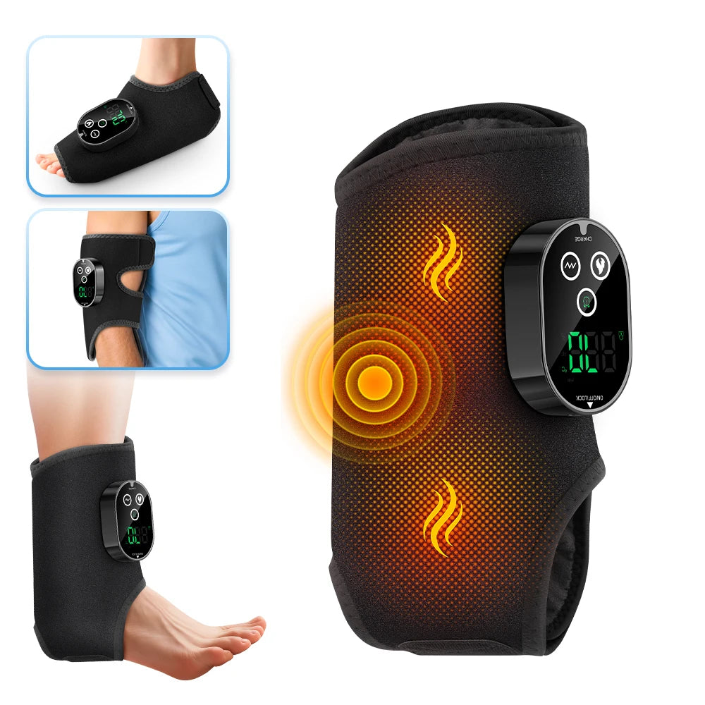 Electric Ankle & Calf Vibration Massager with Heat Therapy for Pain Relief - 20