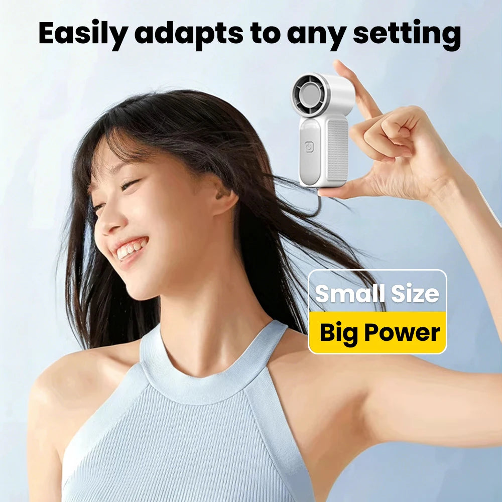 Portable 5-Speed Handheld Mini Fan USB-C Rechargeable Cooling Fan - 2