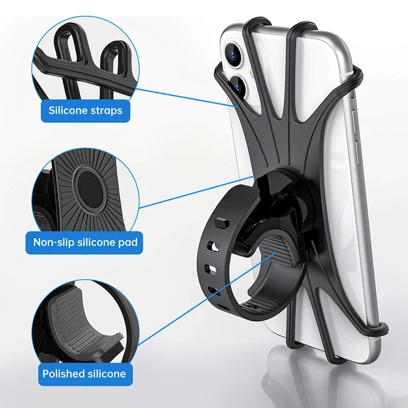 Universal Bike Phone Mount - Secure Anti-Shake Handlebar Smartphone Holder - 1