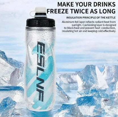 Insulated Cycling Water Bottle - 610ml Leak-Proof MTB & Road Bike Sport Cup