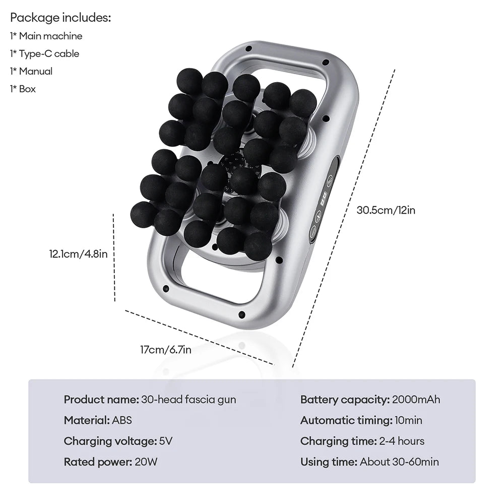 48-Head Deep Tissue Fascia Massager for Full Body Muscle Relief