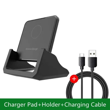 15W Fast Wireless Charging Stand - Vertical & Horizontal Phone Charger