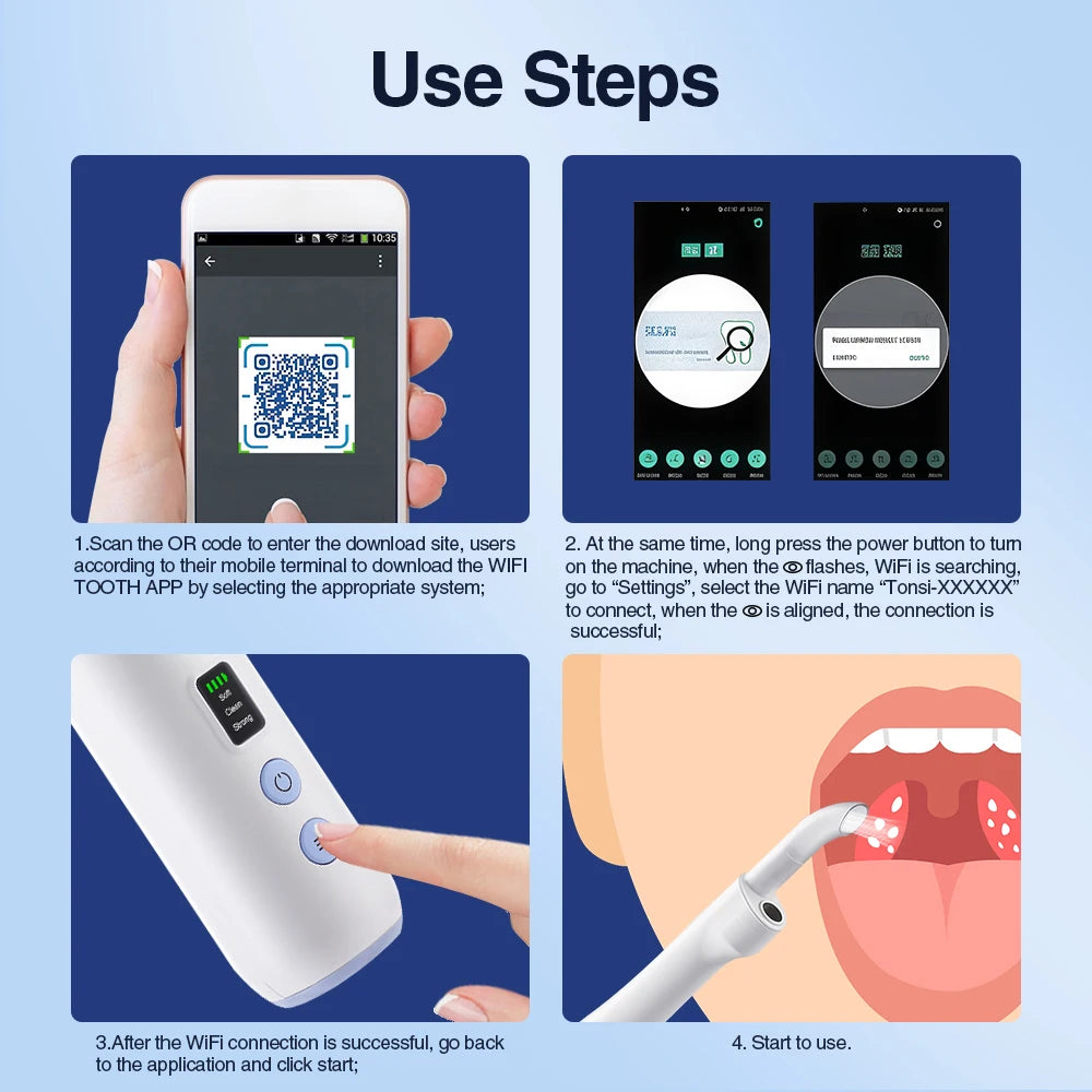 Visible Tonsil Stone Remover Kit with HD Camera & Vacuum Suction