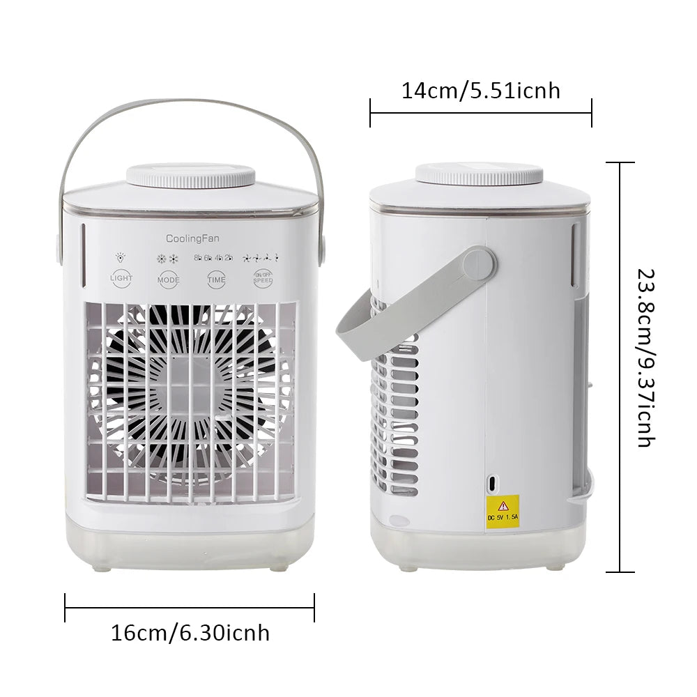Portable Desktop Air Cooler Fan with Ultrasonic Misting and Ambient Light - 14