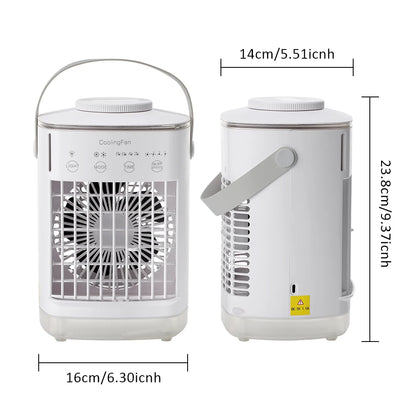 Portable Desktop Air Cooler Fan with Ultrasonic Misting and Ambient Light
