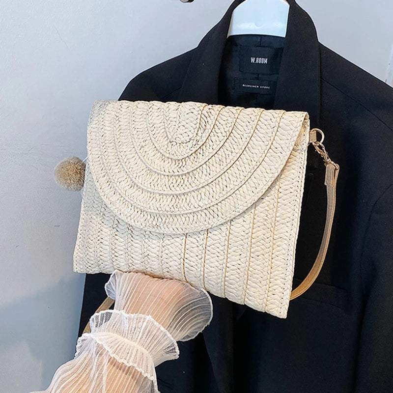 Luxury Woven Summer Straw Clutch