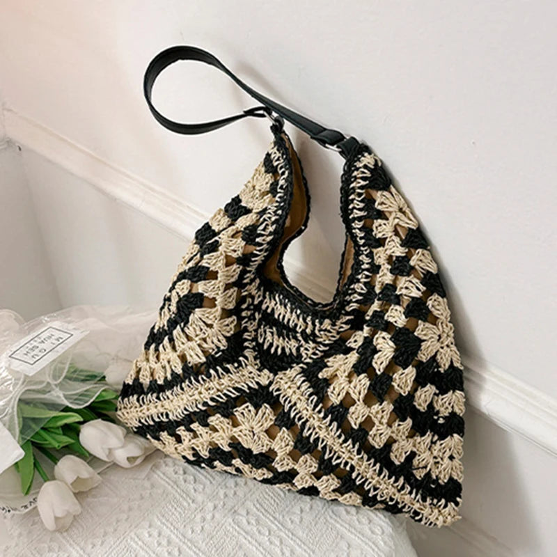 Luxury Woven Straw Beach Bag