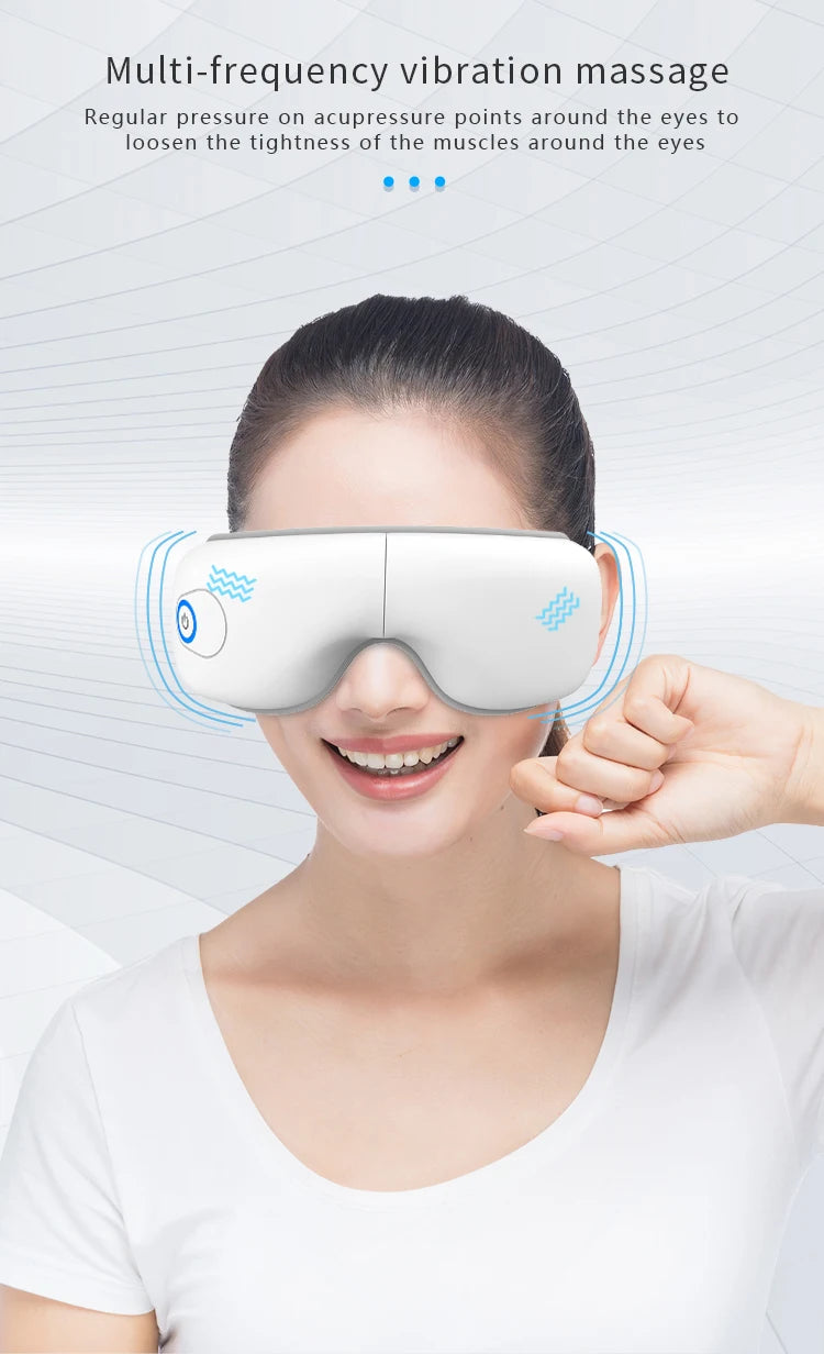 Smart Air Pressure Eye Massager with Heat & Vibration for Stress Relief - 12