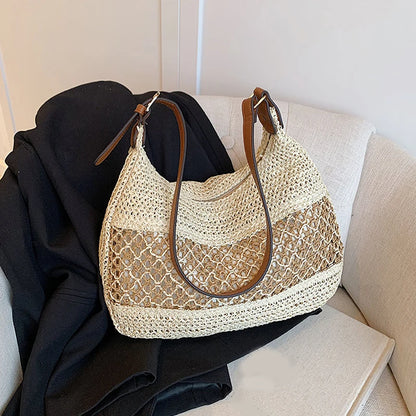 Luxury Woven Straw Beach Tote