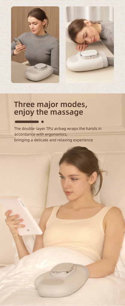 Electric Hand & Wrist Massager - Air Compression Therapy with Heat for Pain Relief