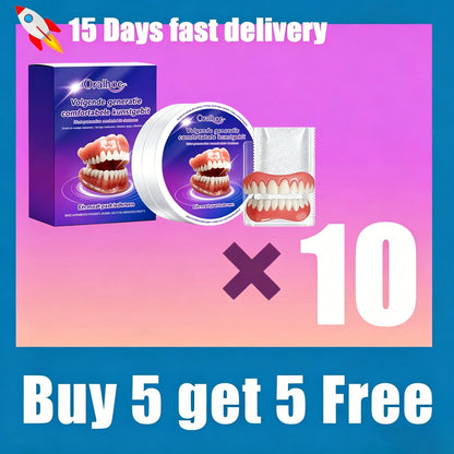 Silicone Snap-On Denture Kit - Realistic Upper & Lower Teeth for Natural Smile