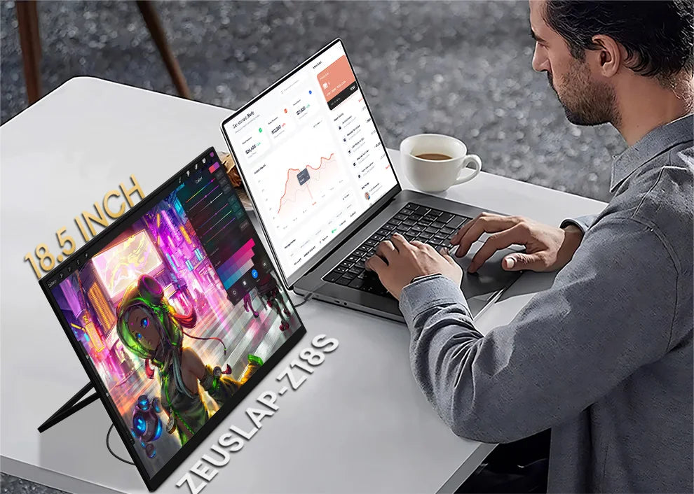 18.5" 100Hz Portable Gaming Monitor - Full HD 1080P IPS Display - 8