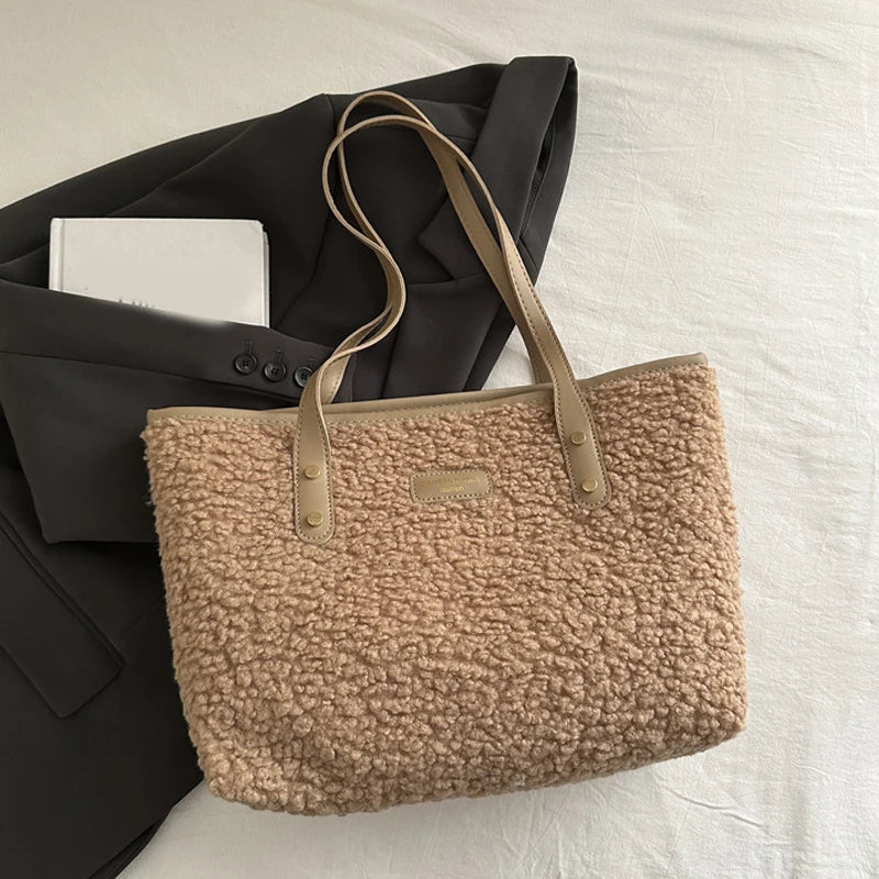 Luxury Lamb Wool Tote Bag