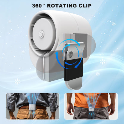Portable Waist Clip Fan - Rechargeable Turbo Neck Fan for Outdoor Cooling