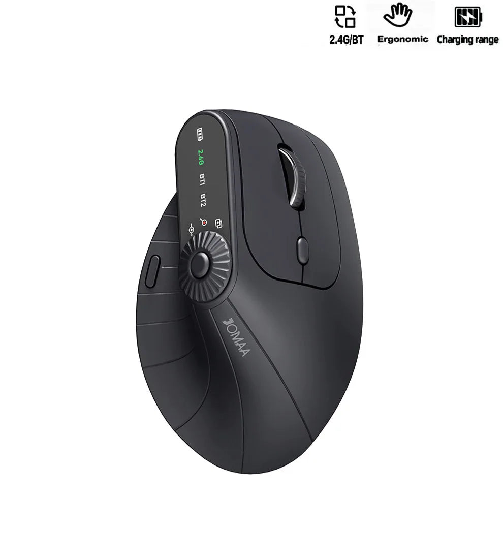 Ergonomic Wireless Vertical Mouse with Knob & Multi-Device Bluetooth
